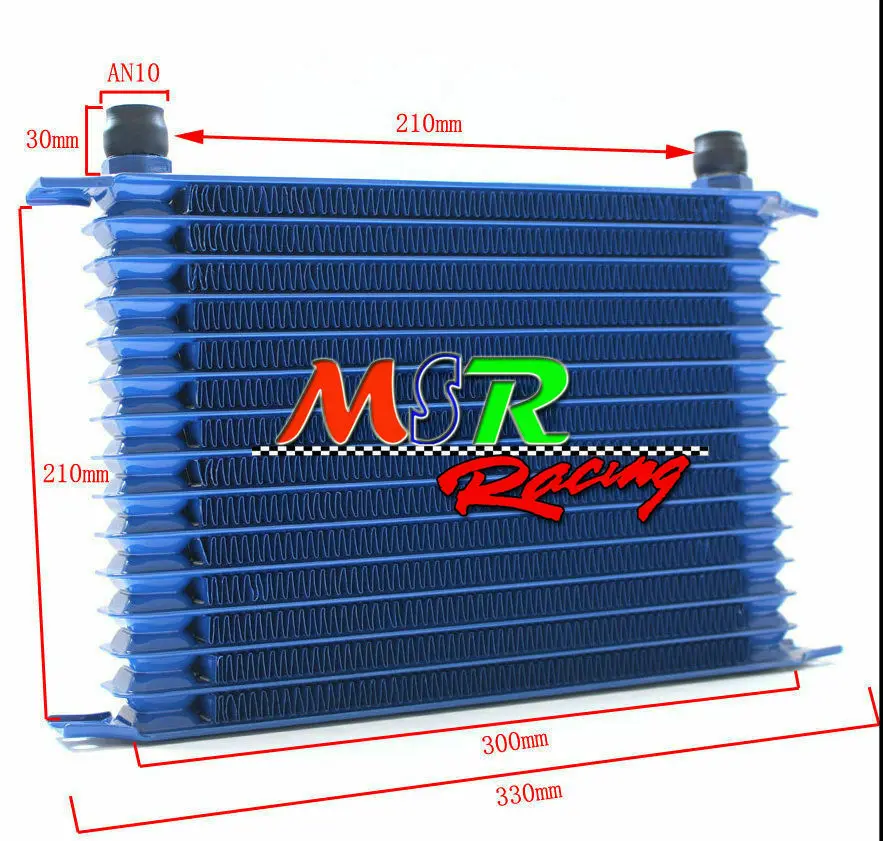 

Universal 15 Row An-10an Universal Engine Transmission Oil Cooler BLUE