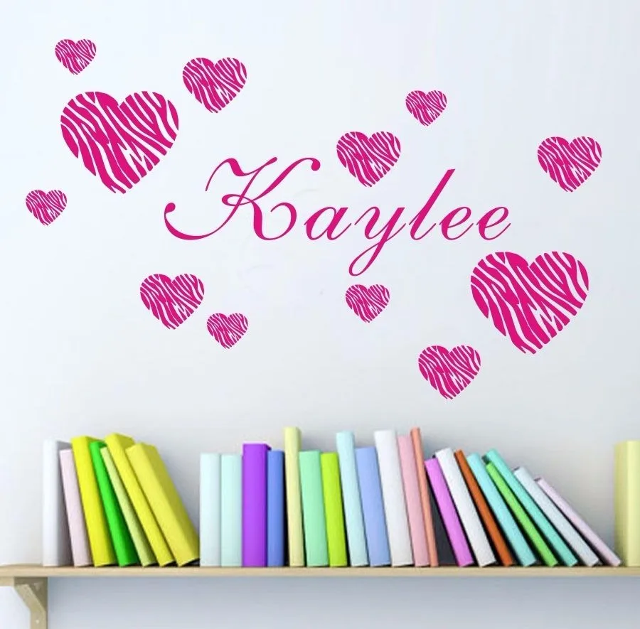 Personalizado Corazon Arte De Pared Calcomania Nombre Cualquier