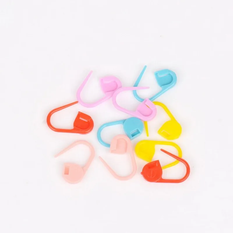 

100Pcs Plastic Small Pin Color Mark Buckle Knitting Needle Clip Craft Crochet Locking Stitch Weaving Tool Accessories for Sewing