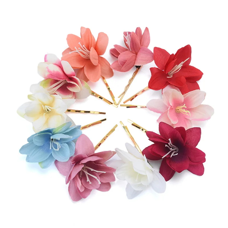 

Vintage Girls Flower Hair Clip Rose Barrette Metal Hairpins Princess Women Wedding Hair Accessories Hairgrips Alloy Headpiece