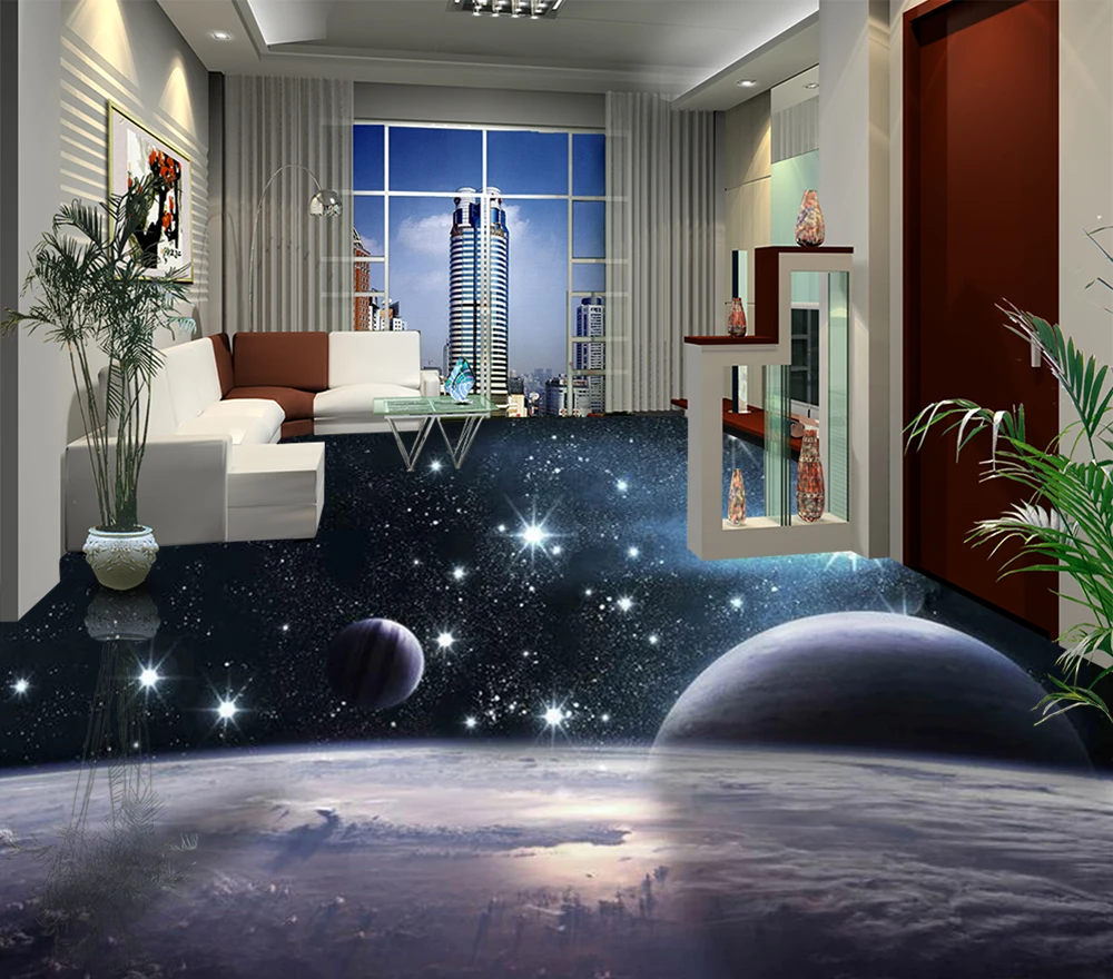 床壁紙 3d 宇宙惑星床タイル画像 生地 織物壁装材 Aliexpress
