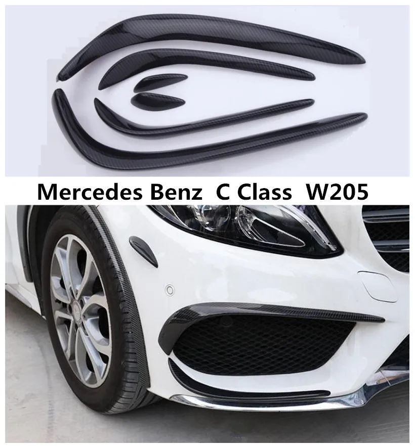 

Front & Rear Spoiler Fog Light Lamp Trim Cover For Mercedes Benz C Class W205 C63 C180 200 260 C300 2015-2018 Carbon Fiber & ABS