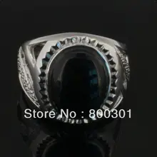 Мужчин серебряное кольцо с большими камнями/onxy мужские кольца