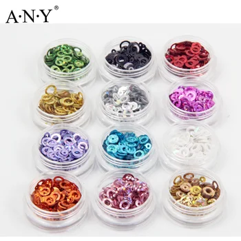 

ANY12 Colors/Set Nail Art Acrylic 3D Rhombus Glitter Shape Sequins Powder Acrylic Hexagon Sparkly Design Tool Decoration