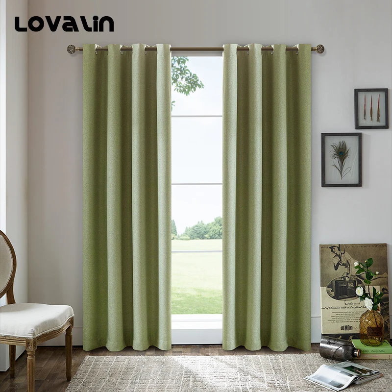 Lovalin textura verde apagón ventana ciega Cortina Para SalaDrapes Cortina habitación casa arandela de lujo Cortina de tela