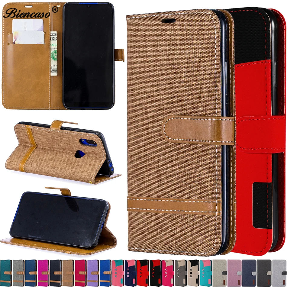 

Cloth Fabric Flip PU Leather Wallet Cover For Huawei P20 Lite Case For Huawei Honor 10 Lite P smart P30 Pro Nova 4E 3e Enjoy 7S