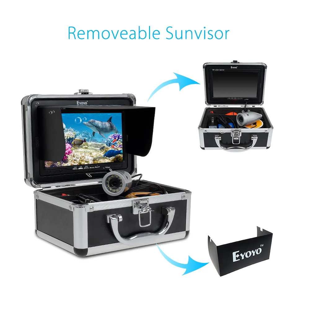 Eyoyo WF01 30 м 1000TVL цветная подводная камера для рыбалки инфракрасный ИК светодиодный " дюймовый видео монитор рыболокатор камера для подледной рыбалки