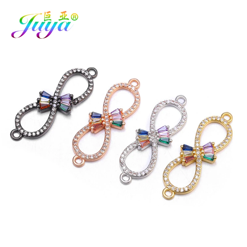 

Juya DIY Infinity Jewelry Accessories Material Copper 2 Loops Symbol Charms Infinity Connectors For Women Men Bracelets Making