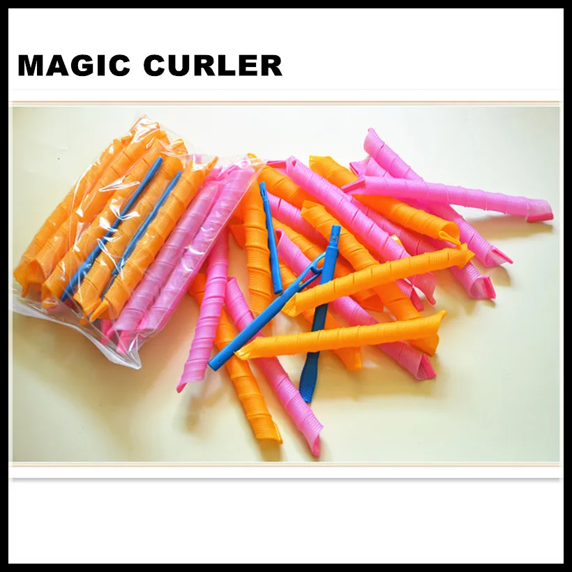 18pcs/set 55cm long diameter 2.5cm easy use Magic hair curler magic hair roller spiral curls roller magic roller, magic curler