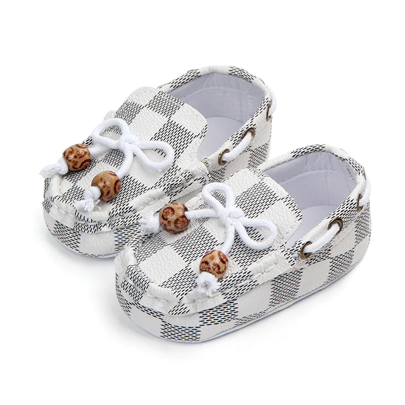 Первые ходунки новорожденных детская обувь для малышей Prewalker обувь для маленьких мальчиков и девочек одна Подвеска для ног кожаная обувь - Цвет: Белый