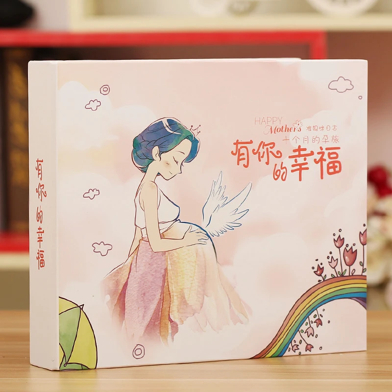 

3D pregnancy diary pregnant woman DIY manual photo album hardboard cover expectant mother souvenir album boudoir record book