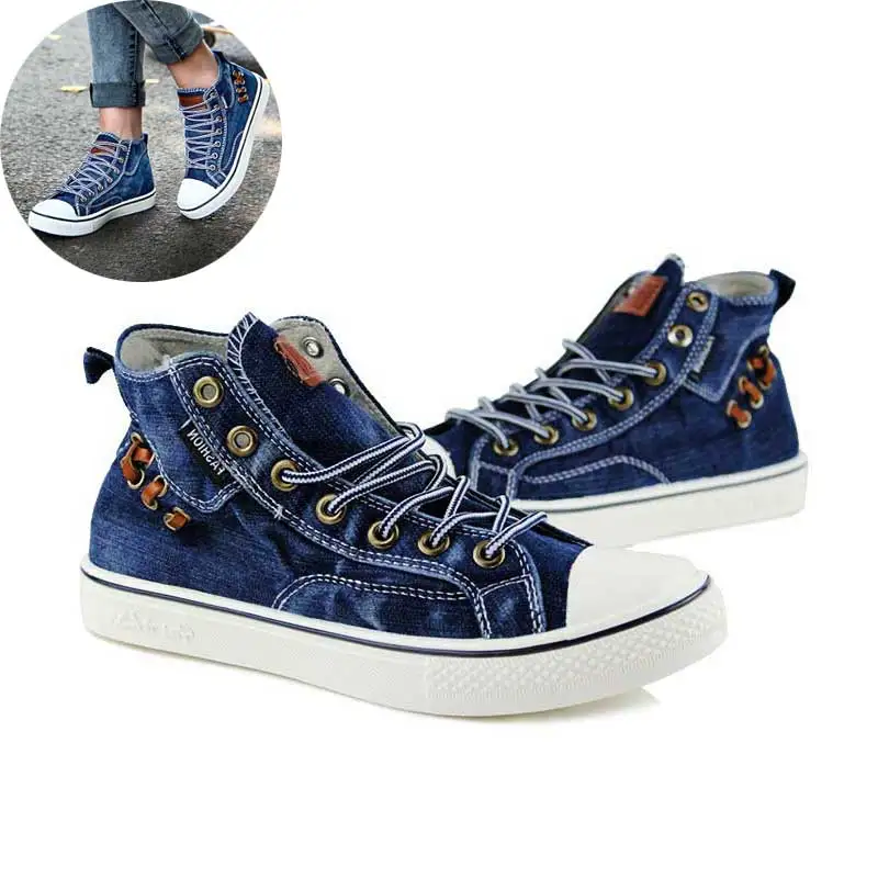 حذاء رجالي الذكور رياضية الربيع 2019 مان الأزياء عالية أعلى قماش سكيت حذاء الإناث قماش كلاسيكي أحذية أسود أزرق رمادي