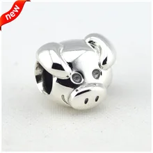 Подходит для Пандора браслеты игривые свиньи Подвески серебряные бусины 925 пробы