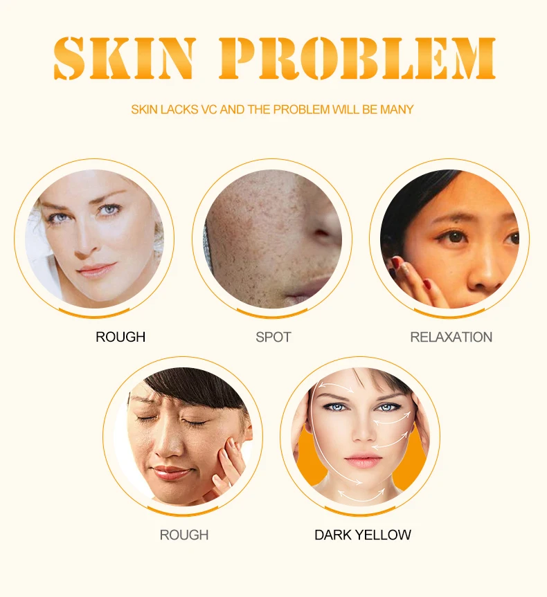 spesifikasi 10 Ml Vitamin C Serum Wajah Pemutih Kulit Perawatan Pelembab Anit Penuaan Anti Kerut Firming Face Serum Perawatan Kulit TSLM2