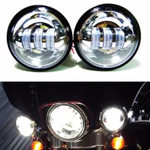 2 قطعة الكروم 4.5 "LED المساعدة بقعة الضباب 4 1/2 العلوي دراجة نارية الضباب أضواء ل هارلي ، 30w 4.5" هارلي الضباب مصباح ل هارلي