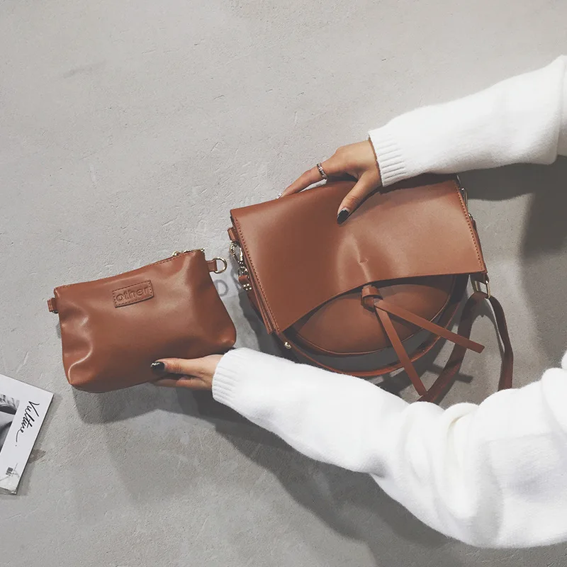 

Big bag female 2019 new Korean version of the simple mother bag retro wild broadband shoulder Messenger bag