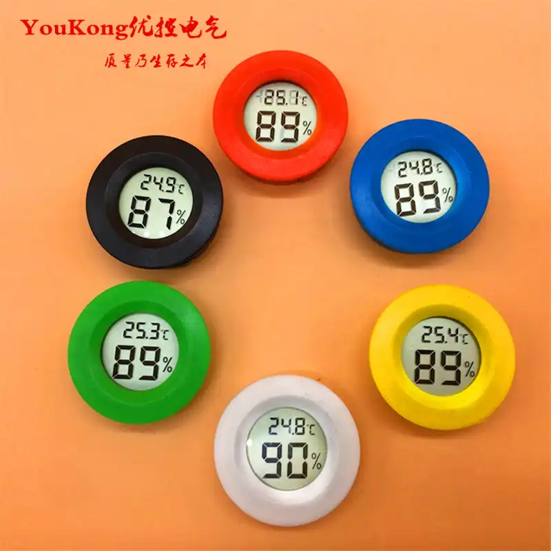 Новый Roundish Мини цифровой сигары гигрометр термометр круглое лицо|hygrometer
