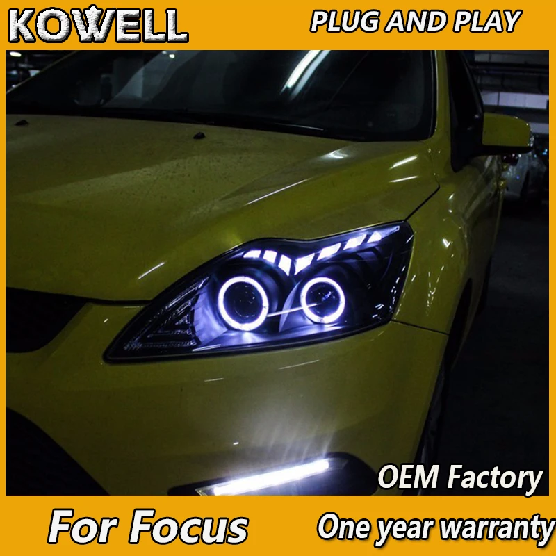 KOWELL стайлинга автомобилей для Ford Focus фары 2009-2013 2 светодиодный DRL Bi Xenon объектив