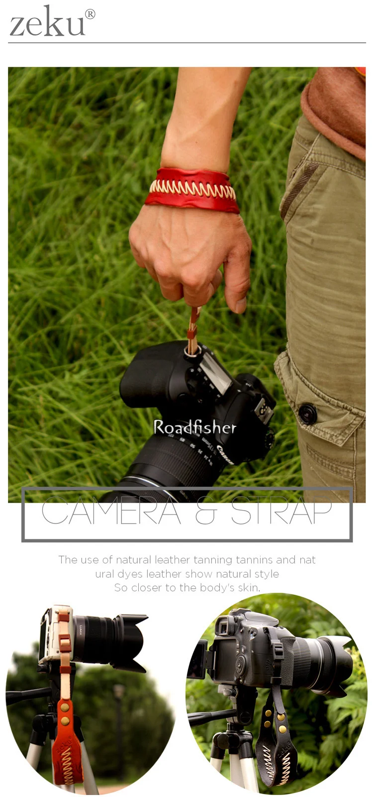 Vintage leather camera wrist strap 4
