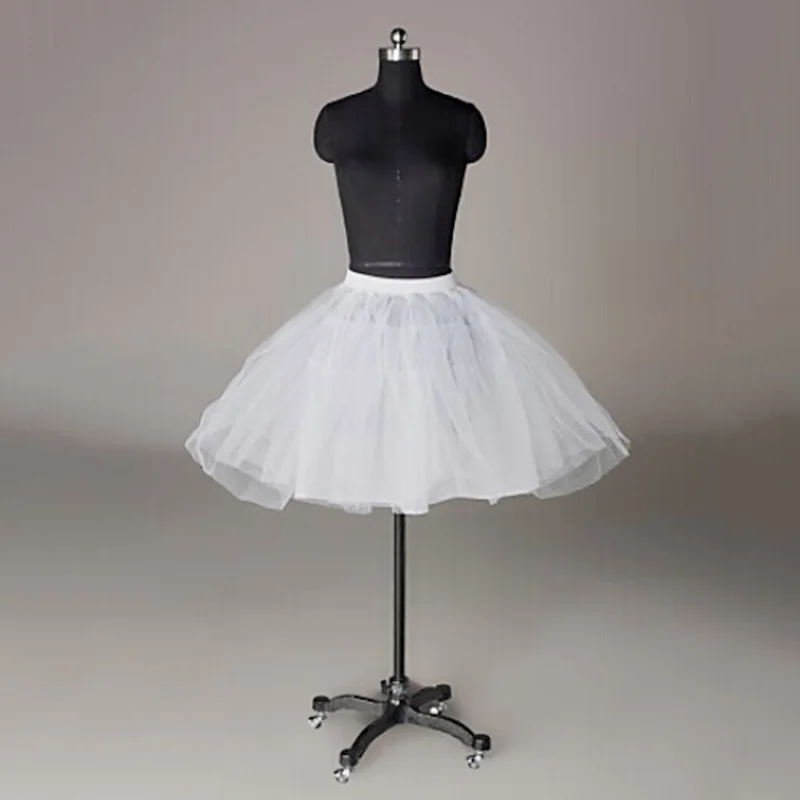 New Mini Short Petticoat White Tutu Skirt Ballet Gown 3 Layers Underskirt Women Girl Tulle Wedding Party Holiday Accessory 12016