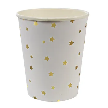 

16pcs Gold Star Paper Cups Party Favor Tea Beverage Drinking Cup for Wedding Birthday New Year Party Star Party Supplies