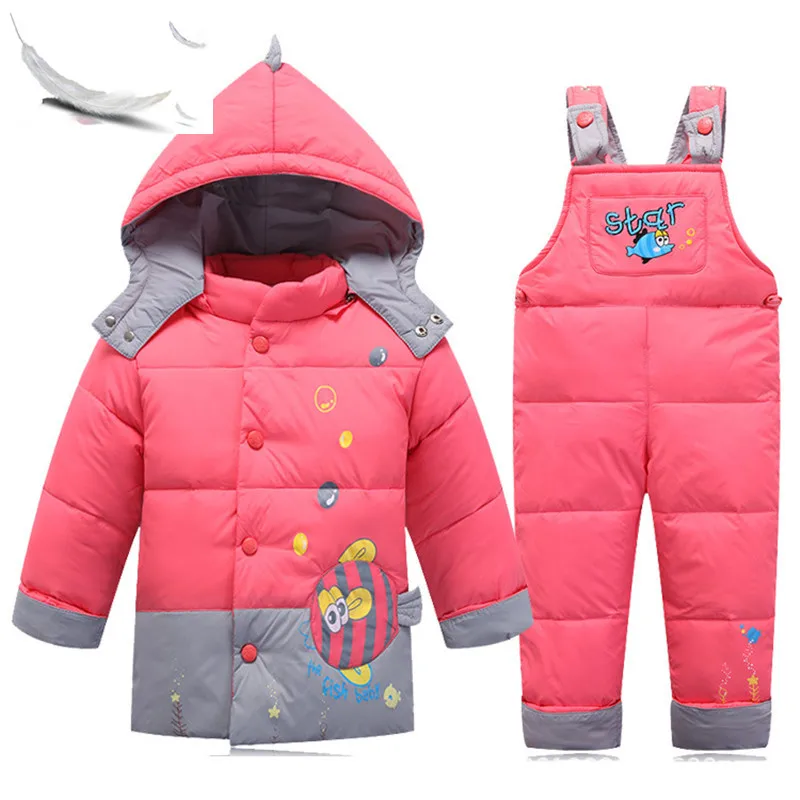 

children Snowsuits kids boys girls boy girl white duck down cartoon ski baby Down Jacket Suit Jackets 008-2