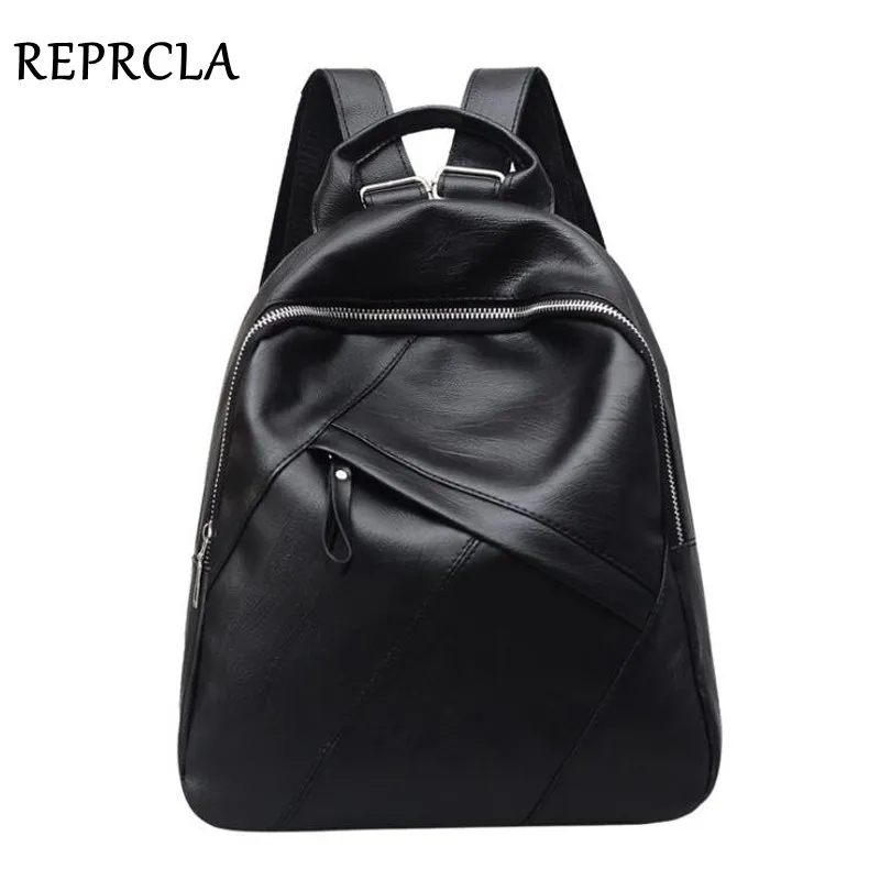 REPRCLA moda Mochila de alta calidad PU cuero escuela bolsas para adolescentes grandes Mochila Casual Mochila