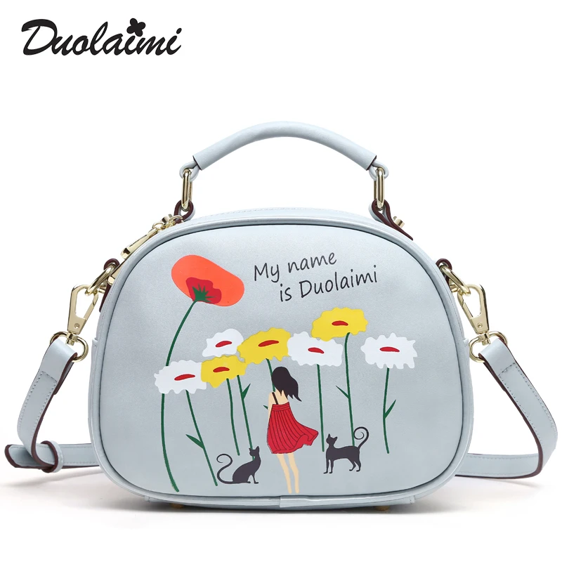 

Duolaimi 2018 Fashion New Bag Women Small Bag Shoulder Bag Beautiful flower Handbags Free Shipping