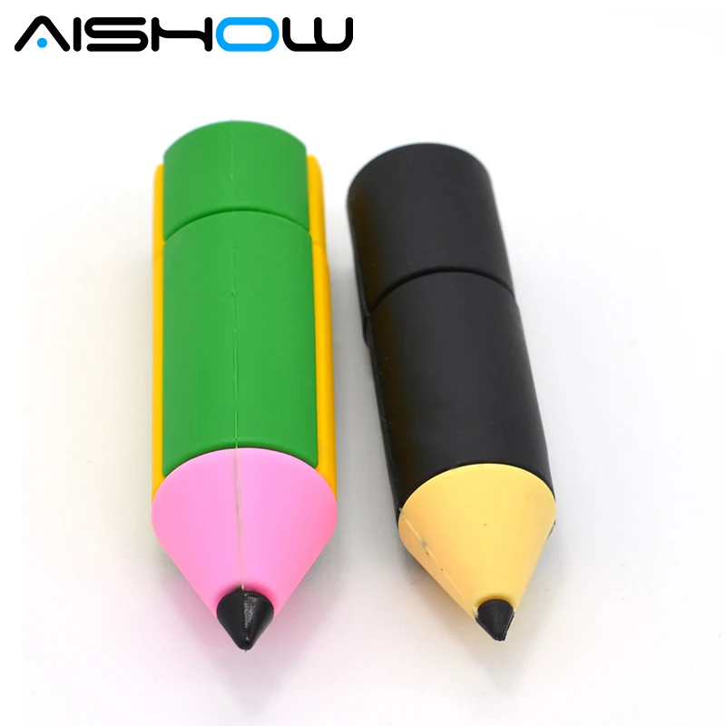 

100% real capacity pencil cartoon model flash memory 8GB 16GB USB 2.0 Flash Memory Stick Drive Thumb/Car/Pen pendrive S16920