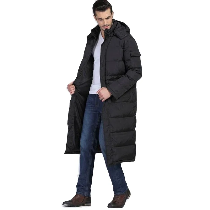 Men Warm Padded Long Padded Male Padded knee Padded Warm Hooded Casual