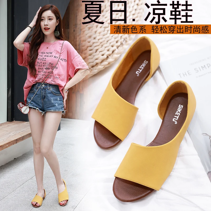 

HEE GRAND Leopard Wedge Sandals 2019 Summer Low Heeled Shoes Women Peep Toe Wedges Casual Slip on Cut Out Sandals Beige XWZ5887