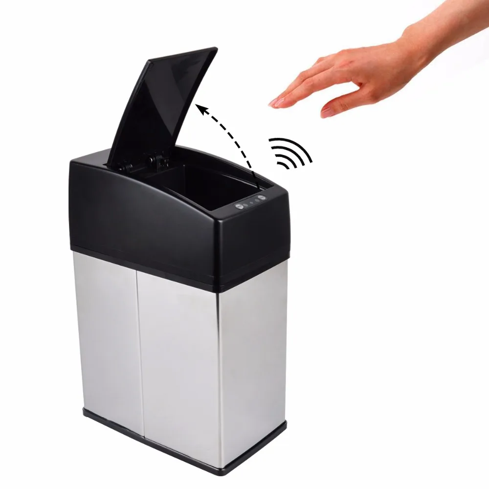 Dewel 3l 6l Mini Stainless Steel Garbage Touchless Automatic Car