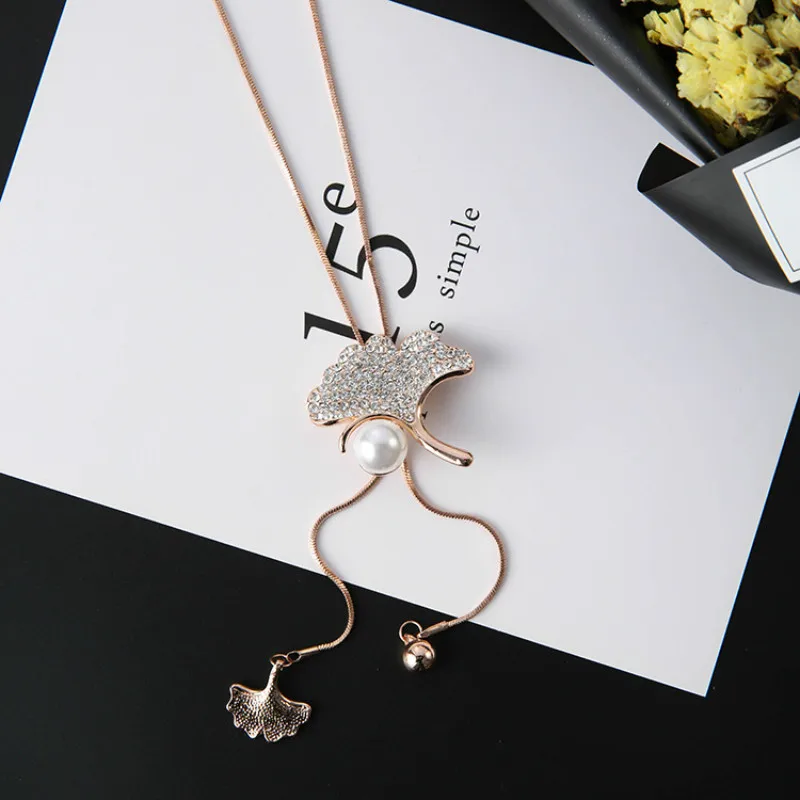 

2018 New Arrival Women Sweater Chain Trendy Link Chain Metal Bowknot All Compatible Necklace Fashion Gift