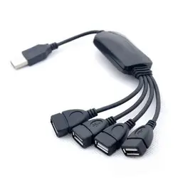 USB 2,0 4-Порты и разъёмы usb HUB разделительный кабель сплитер разъем адаптера концентратор Расширение адаптер для ПК компьютер 1-4 года USB