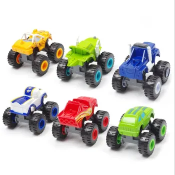 6 Pcs/Set Anime Figure Blaze Cartoon PVC Car Toy Monster Machines Action Figure Model Children Toys Birthday Gifts hot anime pvc toy figure model cartoon cool bleach kurosaki ichigo action figure model birthday gifts