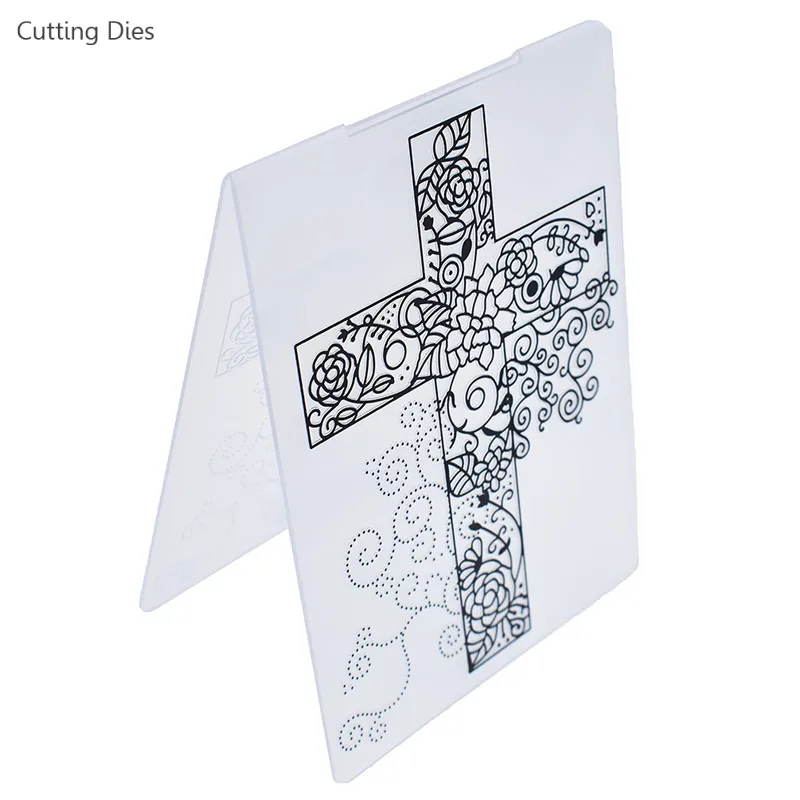 

Cross Flower Vine Plastic Embossing Folder For Diy Scrapbook Photo Album Card Plastic Template Decorations