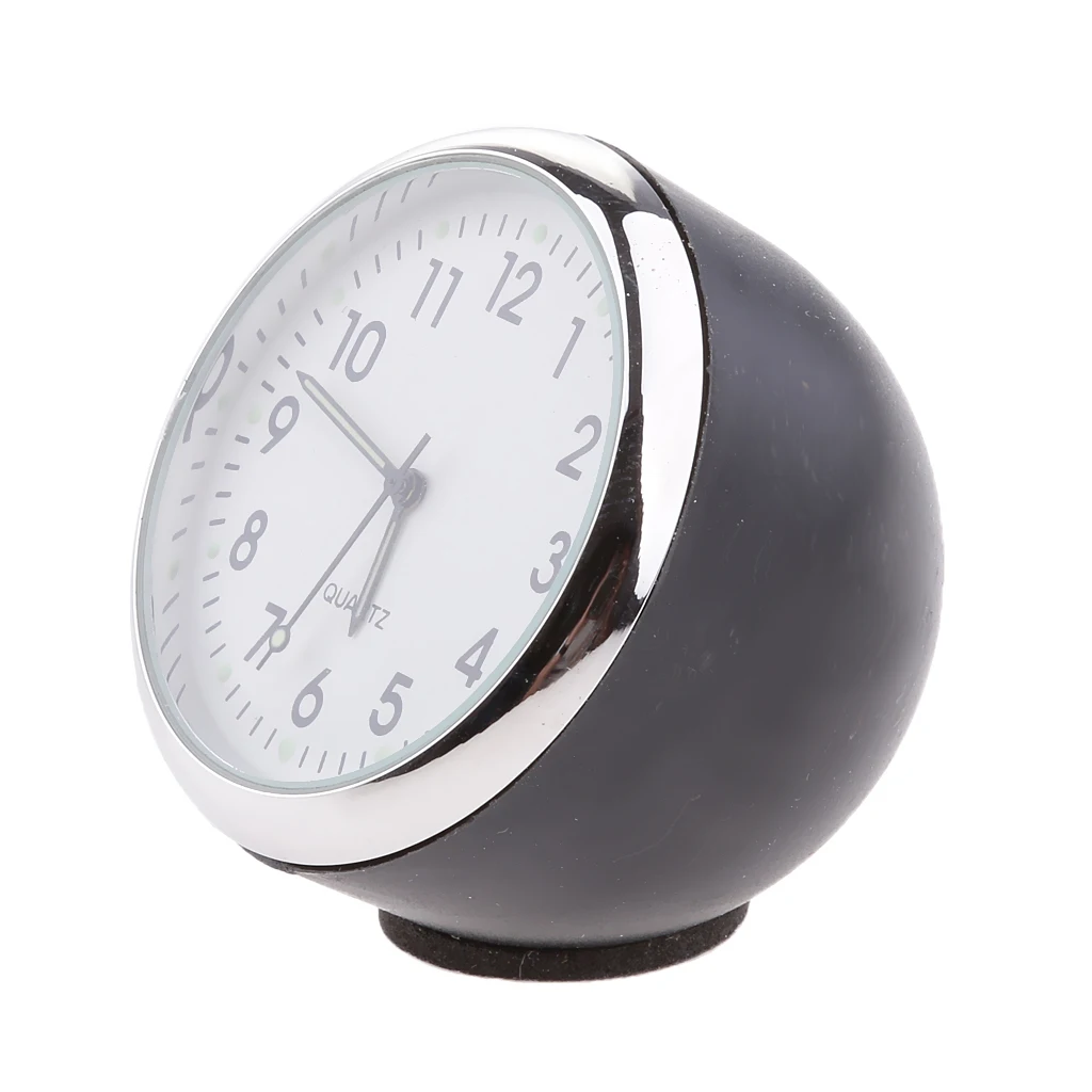 Fluorescent White Car Dash Mini Quartz Watch Clock Stainless Steel ABS Plastic Housing & Glass Lens