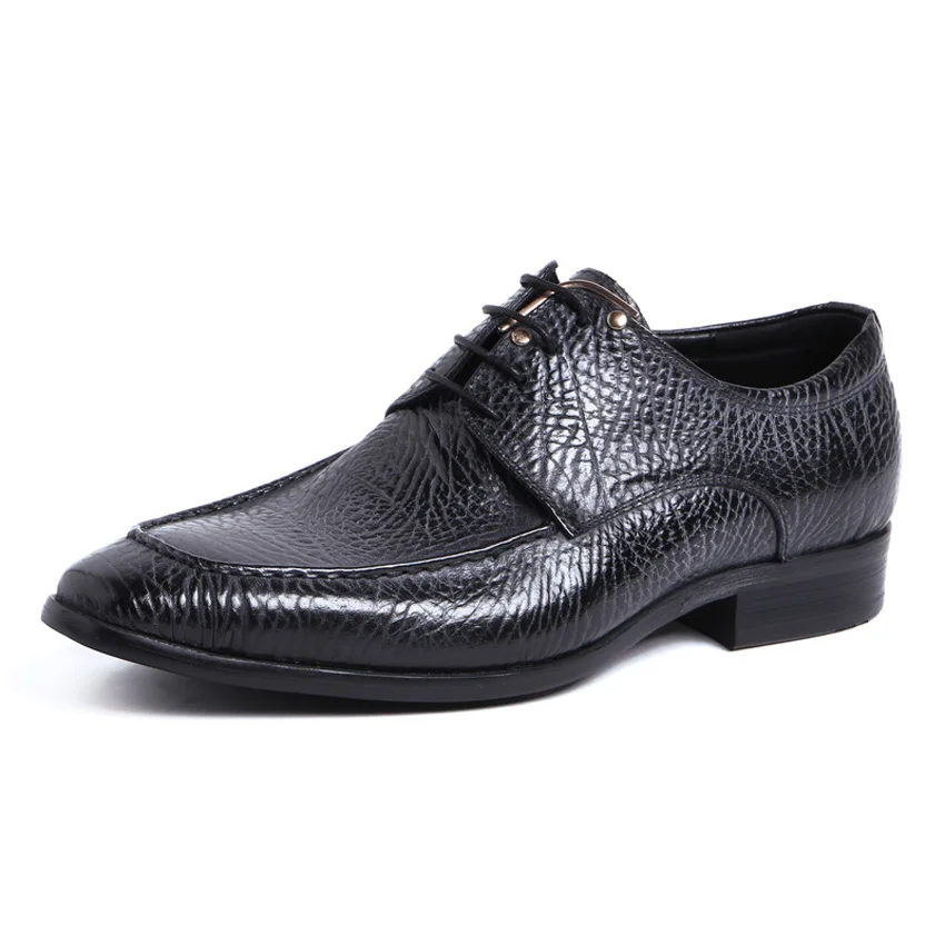 Pointu Arrivée Cuir Formelle Noir Robe bleu Chaussures Hommes Véritable De Bout Ymx425 Homme Derby Mariage Nouvelle Vintage up Dentelle Italien Partie PxHqa8wCwd