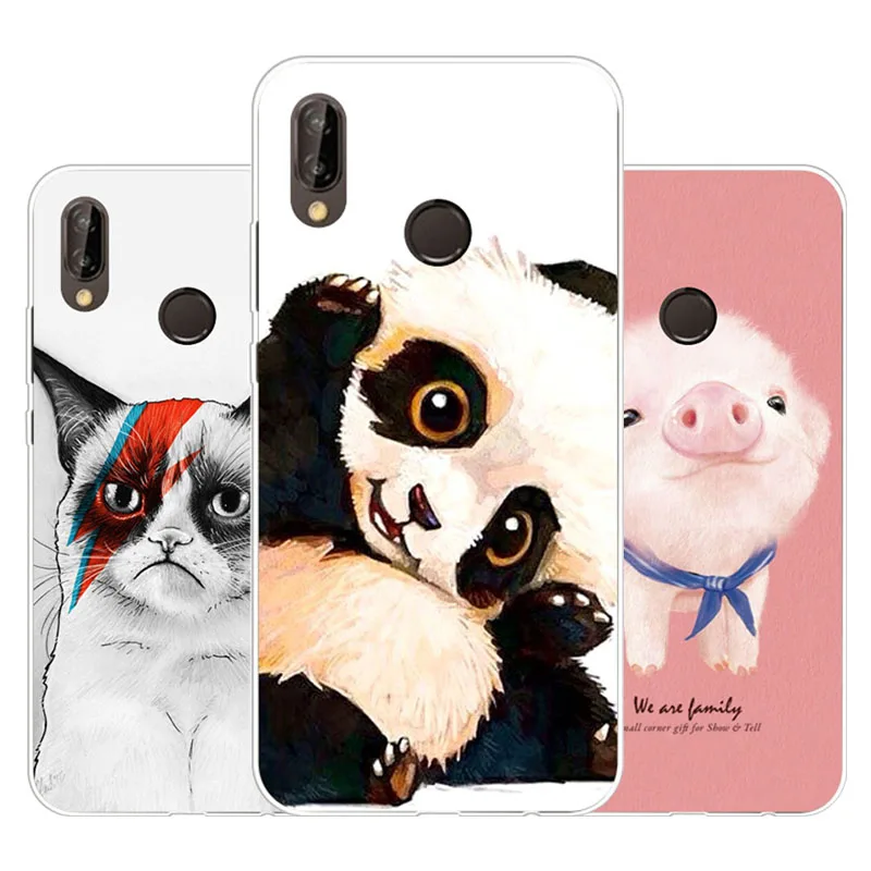 Huawei P smart 2019 чехол силиконовая панда мультфильм живопись мягкий ТПУ задняя крышка