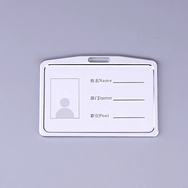 Подвесной шейный шнурок для ID держатель для карт ID пропуск имя бейдж держатель ключи металлический зажим - Цвет: silver