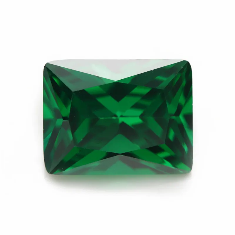 Размер 2x4-10x12mm 5A прямоугольник CZ камень синий зеленый Seablue синтетический кубический цирконий камень свободный - Цвет: Green