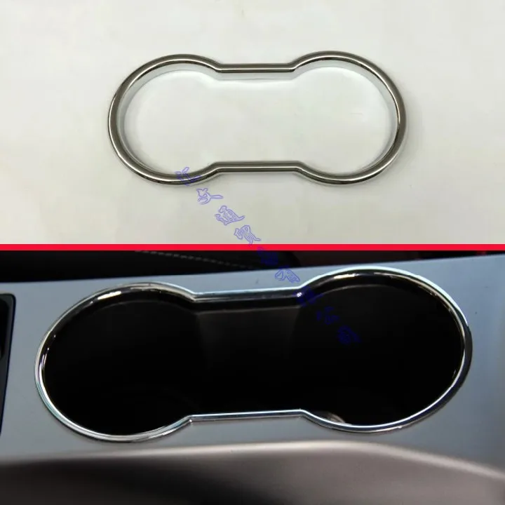 

For Ford Kuga Escape 2013 2014 2015 2016 ABS Chrome Front Center Console Cup Drink Holder Cover Trim Bezel Frame Molding Garnish