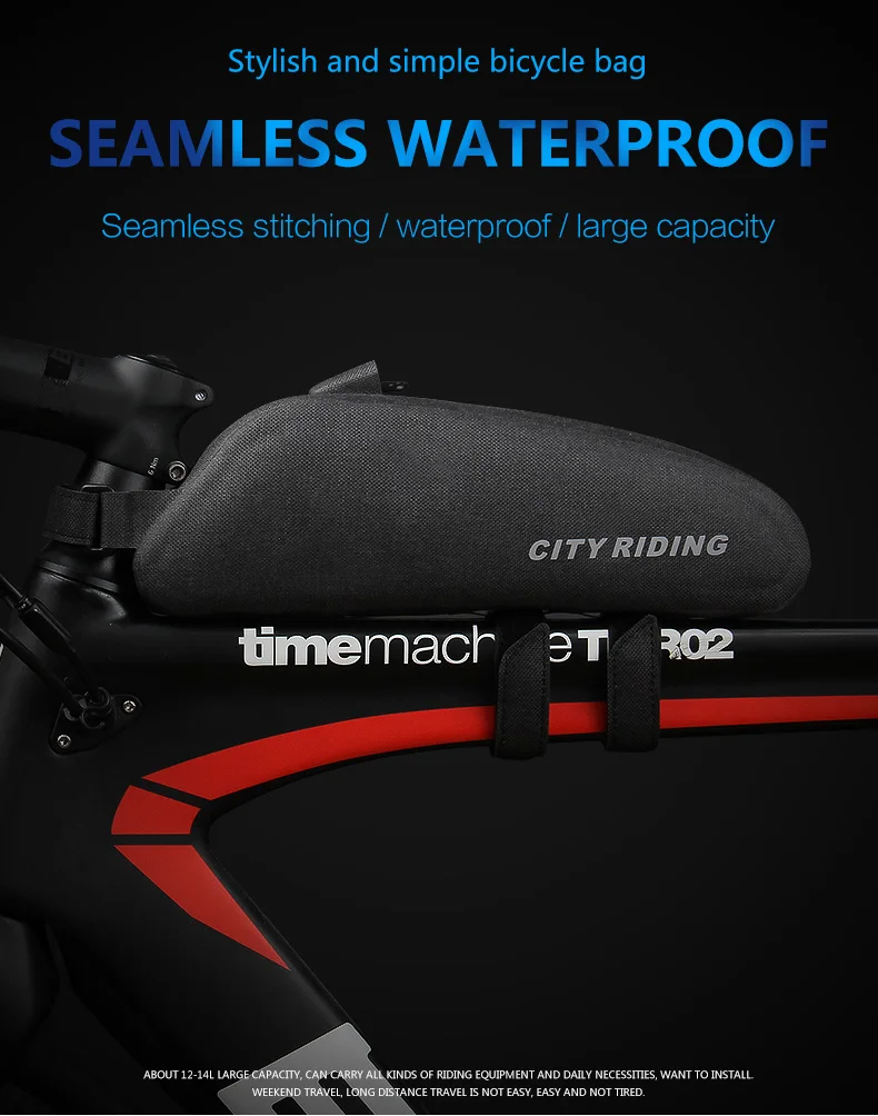 Best Mountainpeak Bicycle Bags Waterproof Bike Front Beam Pack Tube Saddle Bag Mountain Bike Saddle Bag  Bike Top Front Tube Bag 0