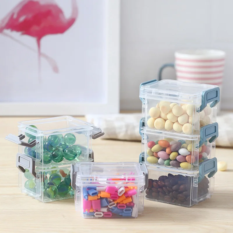 

Magic Buckle Storage Box Stationery Finishing Box Home Transparent Multi-layer Overlay with Cover Jewelry Box Office Debris Box
