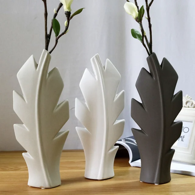 Vase Ceramic Wedding Decoration Room Living Leaf Flower Vase Ceramic Wedding Decoration Room Living Leaf Flower Desktop Wallpaper Ornament