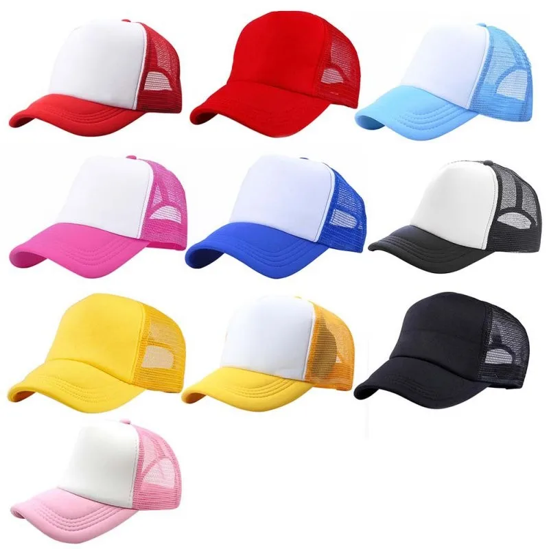 Adjustable Baseball Hat Solid Casual Patchwork Hats Classic Trucker Mesh Hat
