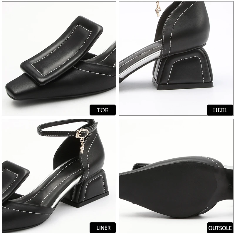 WETKISS/Новинка года; дизайнерские женские босоножки; Летняя обувь из натуральной кожи; женские босоножки на высоком каблуке в форме копыта; женская обувь с ремешком на щиколотке