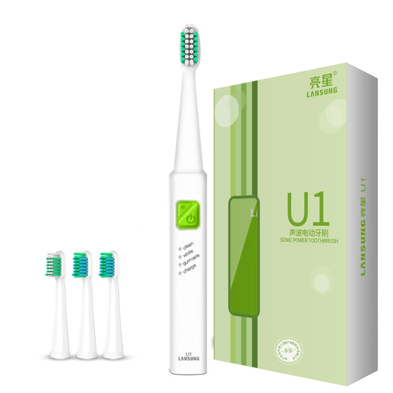 LANSUNG Ultrasonic Sonic Electric Toothbrush USB Charge Rechargeable Tooth Brushes With 4 Pcs Replacement Heads Timer Brush LANSUNG Ultrasonic Sonic Electric Toothbrush USB Charge Rechargeable Tooth Brushes With 4 Pcs Replacement Heads Timer Brush