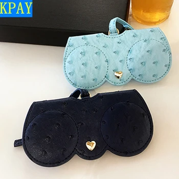 

KPAY 2019 Ostrich Pattern Unique PU Leather Glasses Bag Multi-function Eyeglasses Case Women Sunglasses Storage Protection Ins