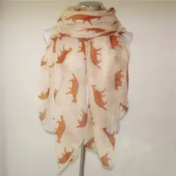 Последние Fox длинный участок тонкие женские модели Осень и зима шарфы женщин шаль текстура Новый Вуаль шарфы 180*90 см